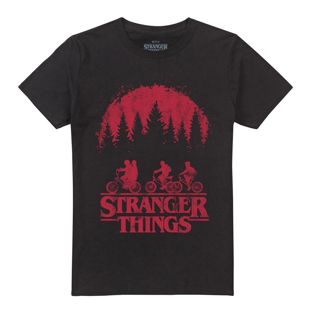 Black - Front - Stranger Things Unisex Adult Bike T-Shirt