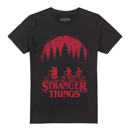 Black - Front - Stranger Things Unisex Adult Bike T-Shirt