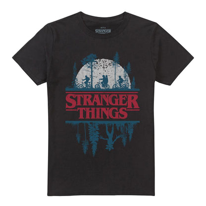 Black - Front - Stranger Things Unisex Adult Silhouette T-Shirt