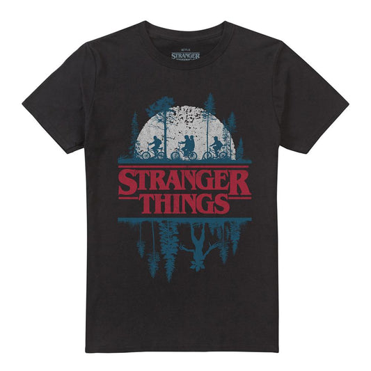 Black - Front - Stranger Things Unisex Adult Silhouette T-Shirt