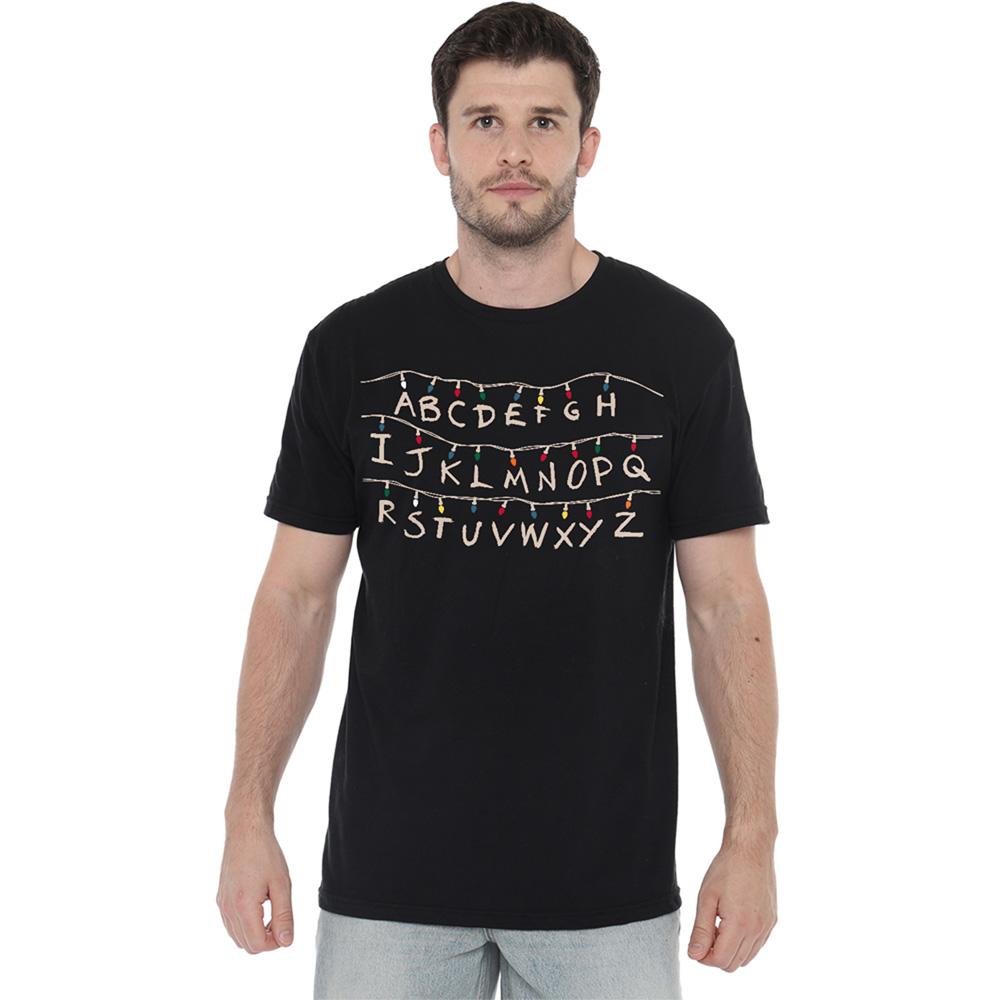 Black - Back - Stranger Things Unisex Adult Lights T-Shirt