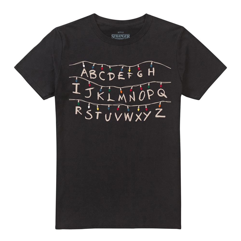 Black - Front - Stranger Things Unisex Adult Lights T-Shirt