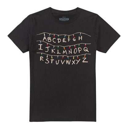 Black - Front - Stranger Things Unisex Adult Lights T-Shirt