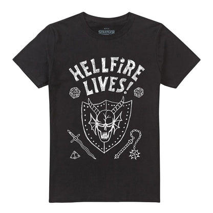 Black - Front - Stranger Things Unisex Adult Hellfire Graduation Invert T-Shirt