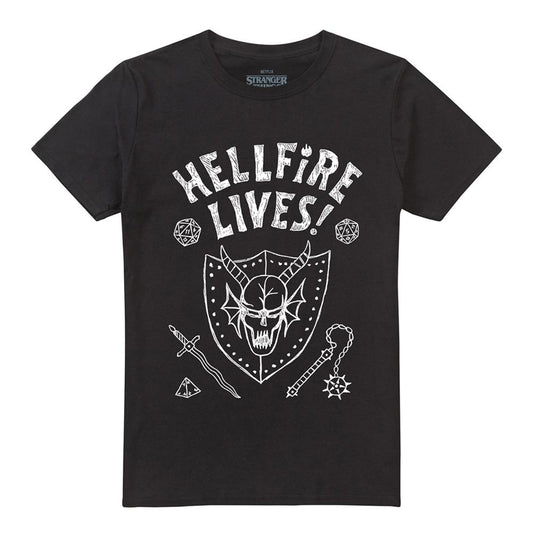 Black - Front - Stranger Things Unisex Adult Hellfire Graduation Invert T-Shirt