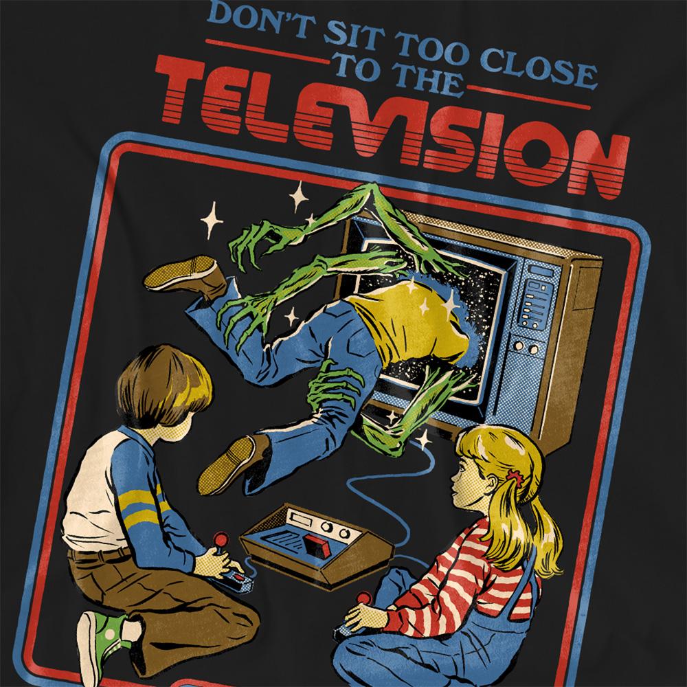 Black - Side - Steven Rhodes Womens-Ladies Don´t Sit Too Close To The Television T-Shirt