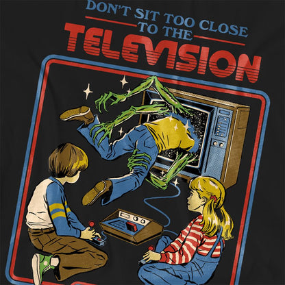Black - Side - Steven Rhodes Womens-Ladies Don´t Sit Too Close To The Television T-Shirt