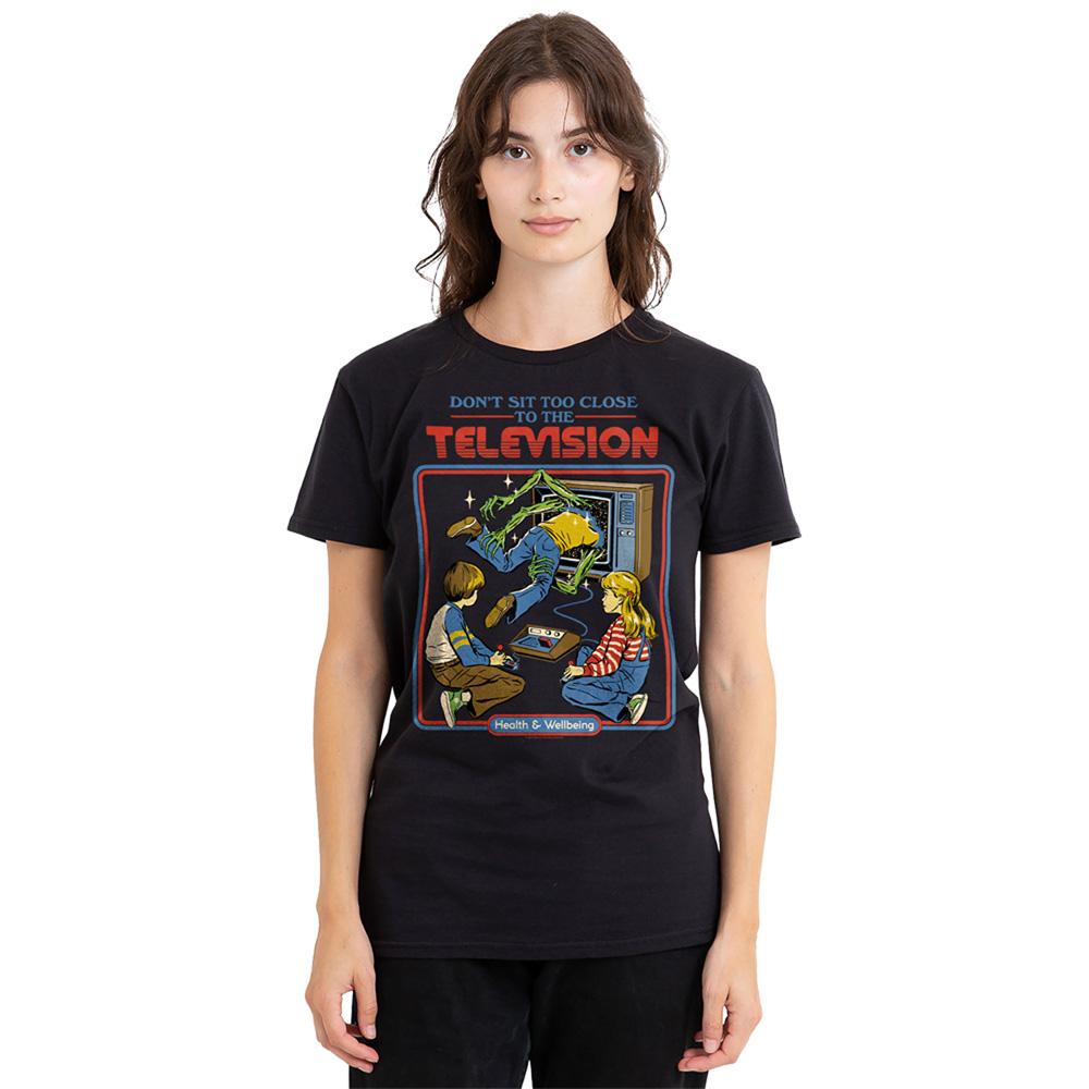 Black - Lifestyle - Steven Rhodes Womens-Ladies Don´t Sit Too Close To The Television T-Shirt
