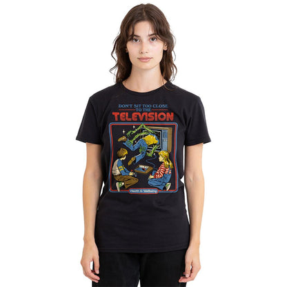 Black - Lifestyle - Steven Rhodes Womens-Ladies Don´t Sit Too Close To The Television T-Shirt