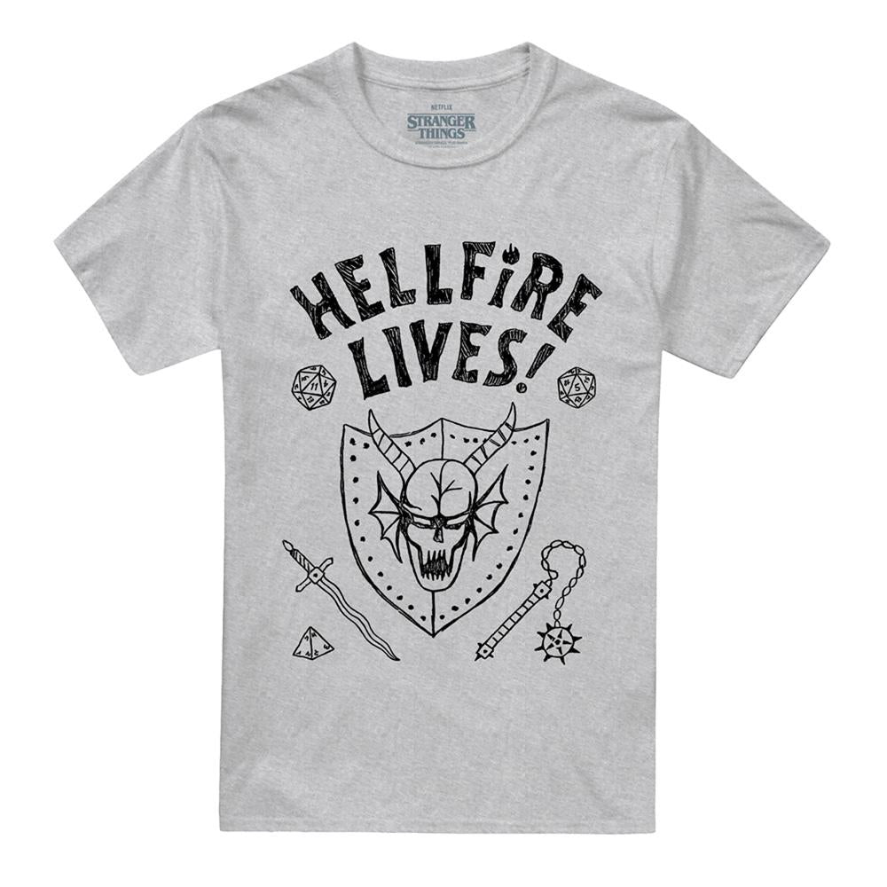 Athletic Heather - Front - Stranger Things Unisex Adult Hellfire Graduation Heather T-Shirt