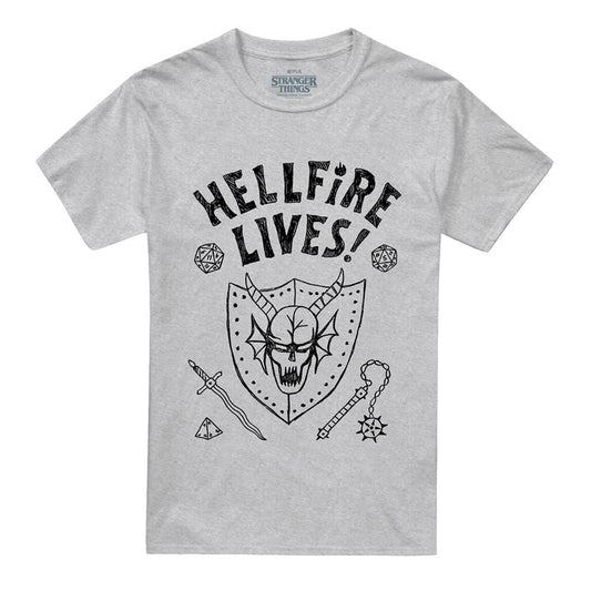 Athletic Heather - Front - Stranger Things Unisex Adult Hellfire Graduation Heather T-Shirt