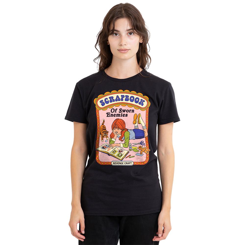 Black - Side - Steven Rhodes Womens-Ladies Scrapbook Of Sworn Enemies T-Shirt