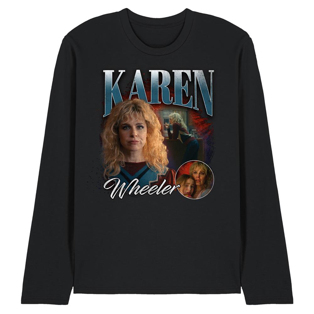 Black - Front - Stranger Things Unisex Adult Karen Wheeler Homage Long-Sleeved T-Shirt