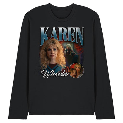 Black - Front - Stranger Things Unisex Adult Karen Wheeler Homage Long-Sleeved T-Shirt