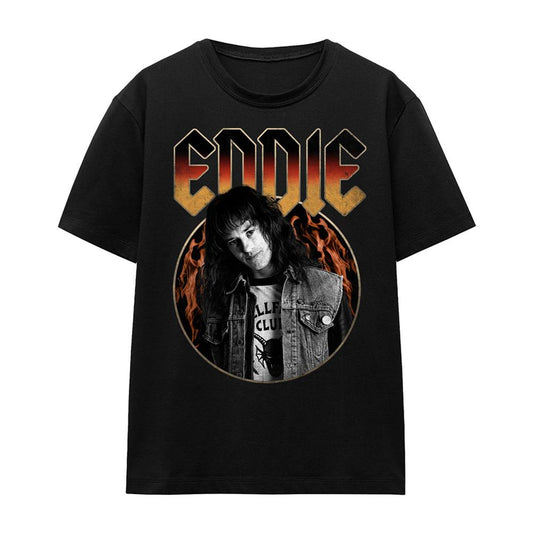Black - Front - Stranger Things Womens-Ladies Eddie Munson Rock T-Shirt