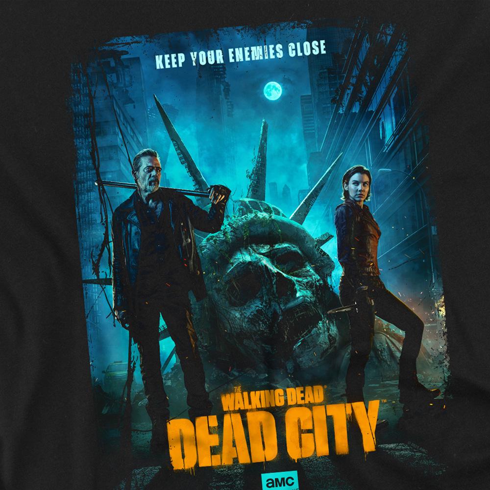 Black - Back - The Walking Dead Unisex Adult Dead City Poster Art Long-Sleeved T-Shirt