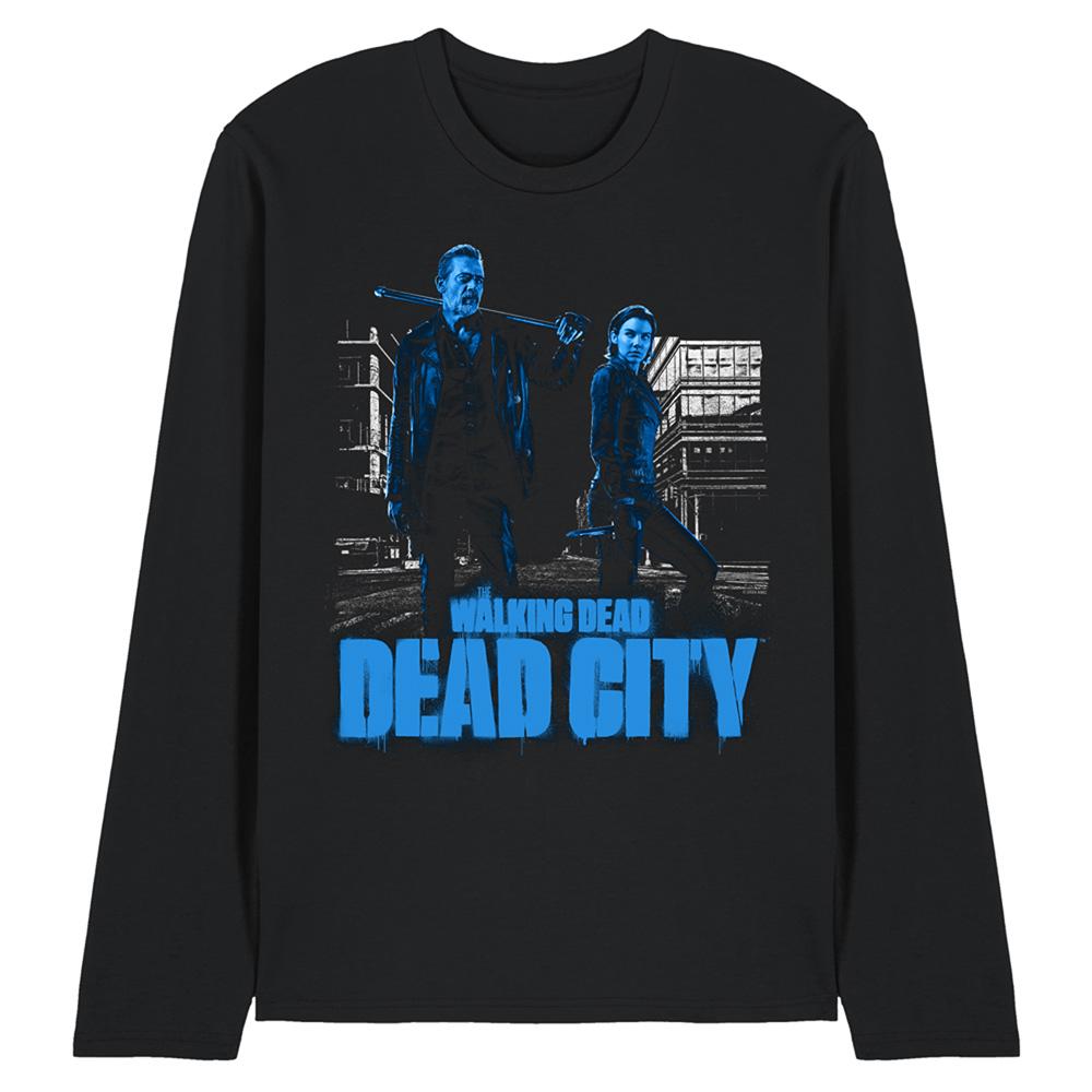 Black - Front - The Walking Dead Unisex Adult Dead City Pose Long-Sleeved T-Shirt