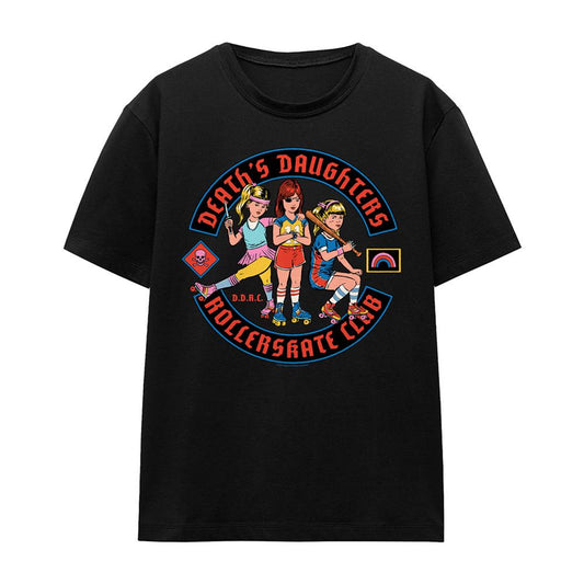 Black - Front - Steven Rhodes Womens-Ladies Death´s Daughters Rollerskate Club T-Shirt
