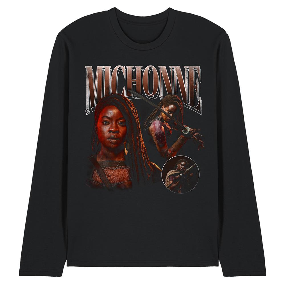 Black - Front - The Walking Dead Unisex Adult The Ones Who Lived Michonne Homage Long-Sleeved T-Shirt