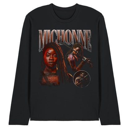 Black - Front - The Walking Dead Unisex Adult The Ones Who Lived Michonne Homage Long-Sleeved T-Shirt