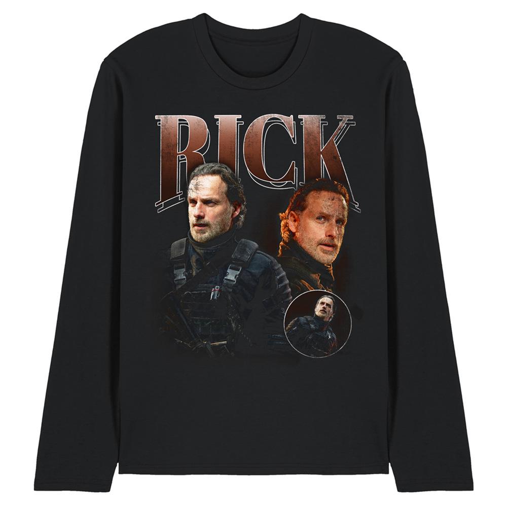 Black - Front - The Walking Dead Unisex Adult The Ones Who Lived Rick Homage Long-Sleeved T-Shirt