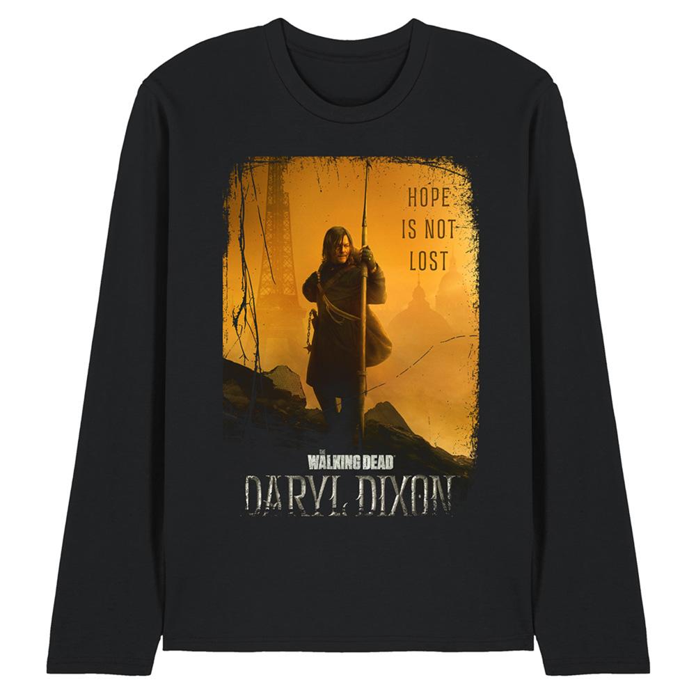 Black - Front - The Walking Dead Unisex Adult Daryl Dixon Poster Long-Sleeved T-Shirt