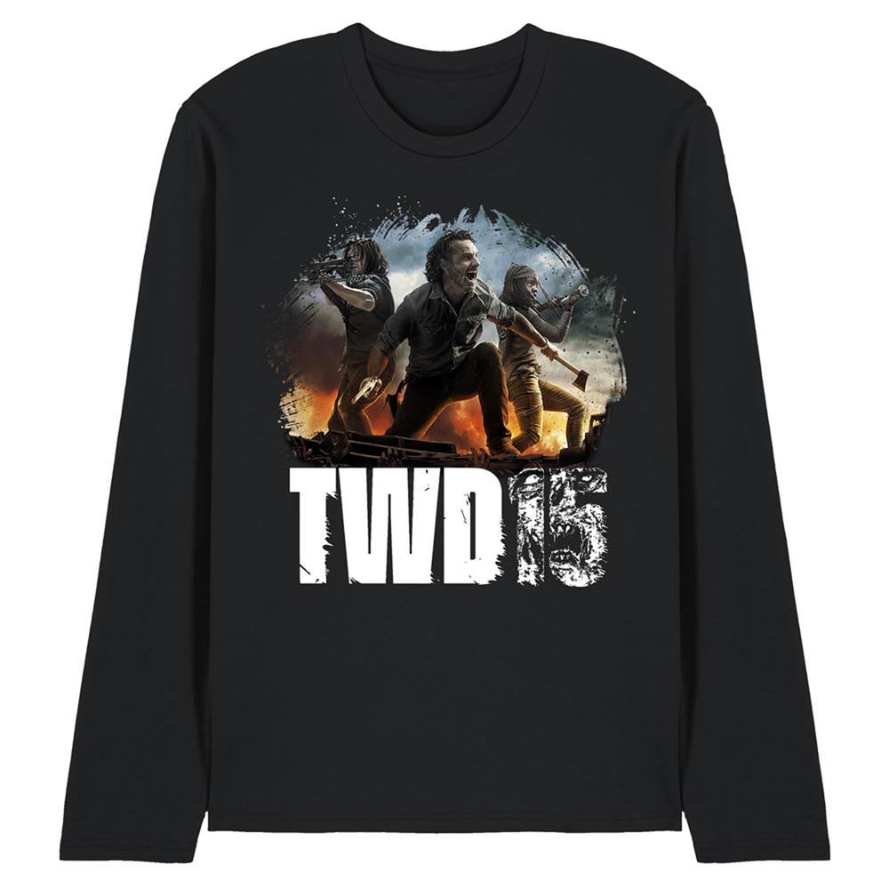 Black - Front - The Walking Dead Unisex Adult Group Pose Long-Sleeved T-Shirt