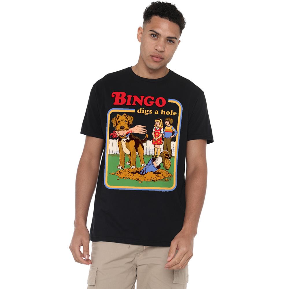 Black - Lifestyle - Steven Rhodes Unisex Adult Bingo Digs A Hole T-Shirt