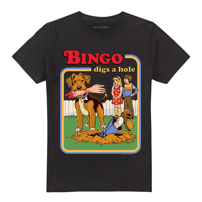 Black - Front - Steven Rhodes Unisex Adult Bingo Digs A Hole T-Shirt