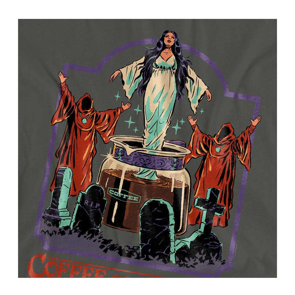 Charcoal - Side - Steven Rhodes Womens-Ladies Coffee Gives Me Life T-Shirt