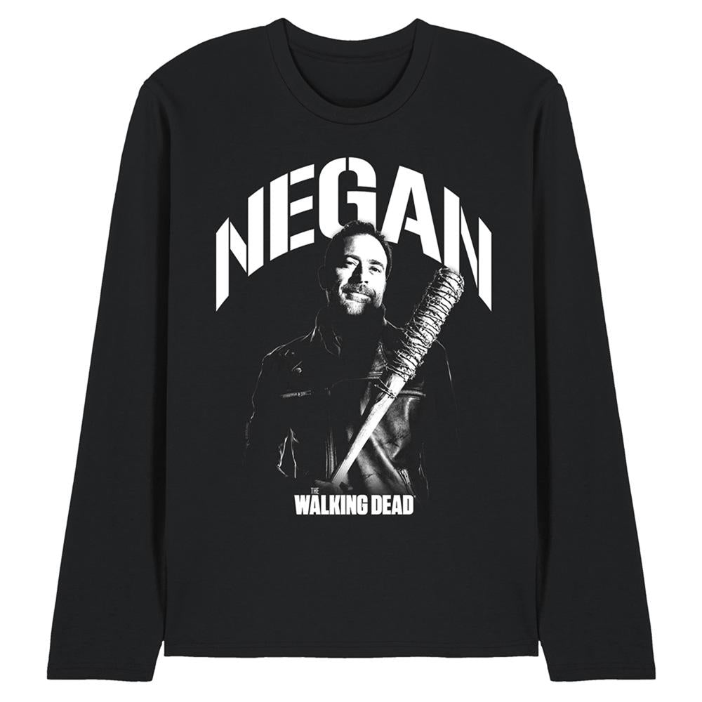Black - Front - The Walking Dead Unisex Adult Negan Mono Long-Sleeved T-Shirt