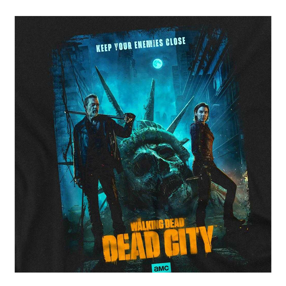 Black - Side - The Walking Dead Unisex Adult Dead City Poster Art T-Shirt
