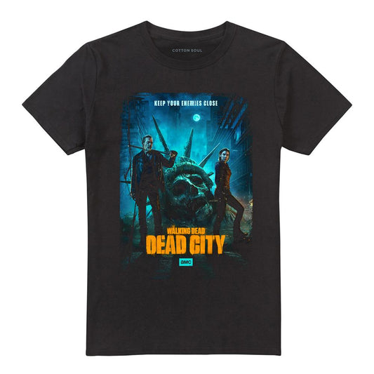 Black - Front - The Walking Dead Unisex Adult Dead City Poster Art T-Shirt