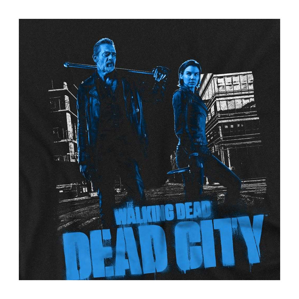 Black - Side - The Walking Dead Unisex Adult Dead City Pose T-Shirt