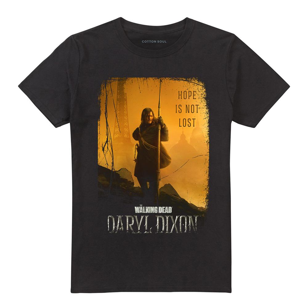 Black - Front - The Walking Dead Unisex Adult Daryl Dixon Poster T-Shirt