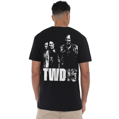 Black - Side - The Walking Dead Unisex Adult Zombie Back Print T-Shirt