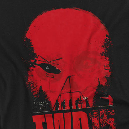 Black - Back - The Walking Dead Unisex Adult Skull Fight Scene Back Print T-Shirt
