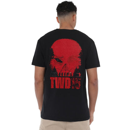Black - Side - The Walking Dead Unisex Adult Skull Fight Scene Back Print T-Shirt
