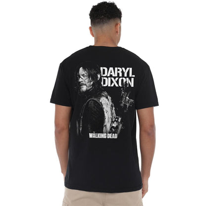 Black - Side - The Walking Dead Unisex Adult Daryl Dixon Mono Back Print T-Shirt