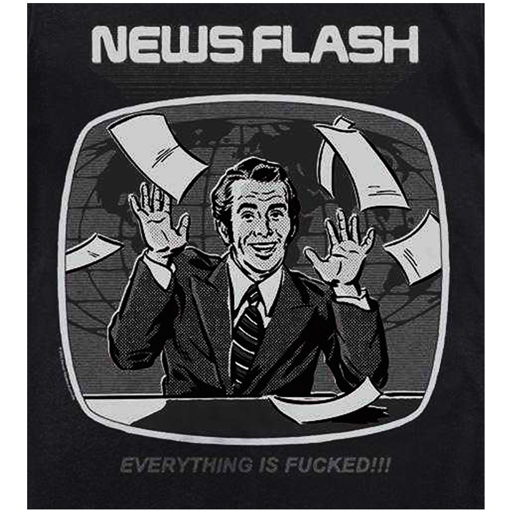 Black - Side - Steven Rhodes Unisex Adult Newsflash T-Shirt