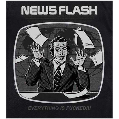 Black - Side - Steven Rhodes Unisex Adult Newsflash T-Shirt