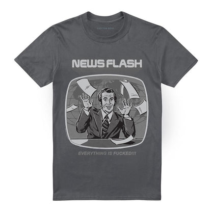 Charcoal - Lifestyle - Steven Rhodes Unisex Adult Newsflash T-Shirt
