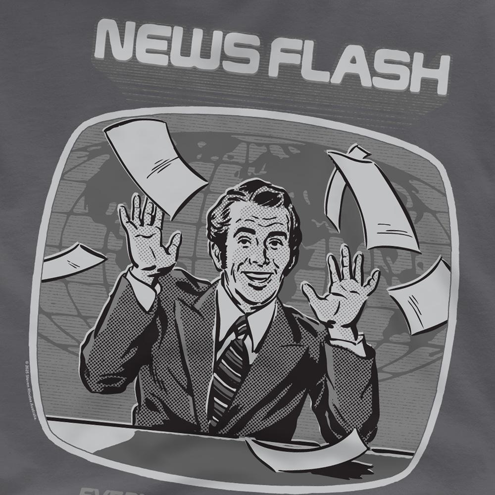 Black - Pack Shot - Steven Rhodes Unisex Adult Newsflash T-Shirt