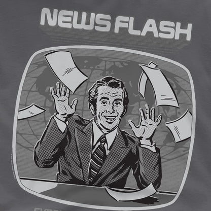 Black - Pack Shot - Steven Rhodes Unisex Adult Newsflash T-Shirt