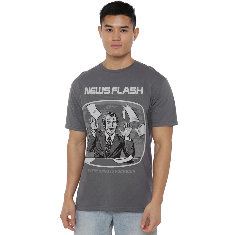 Black - Close up - Steven Rhodes Unisex Adult Newsflash T-Shirt
