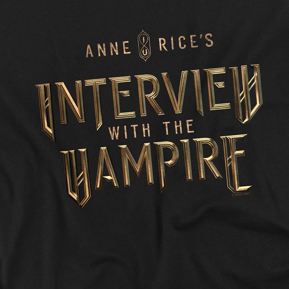Black - Back - Interview With The Vampire Childrens-Kids Gold Logo T-Shirt