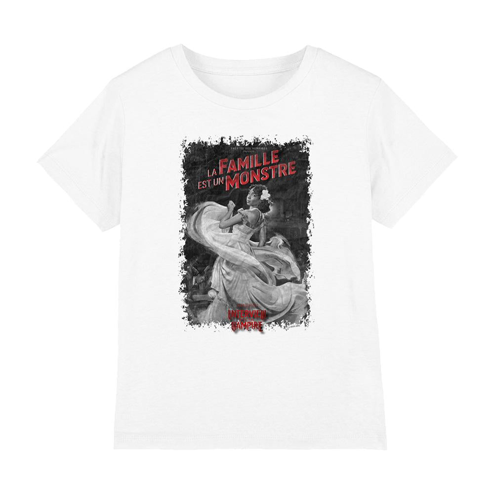 Black - Front - Interview With The Vampire Childrens-Kids La Famille Mono Poster T-Shirt