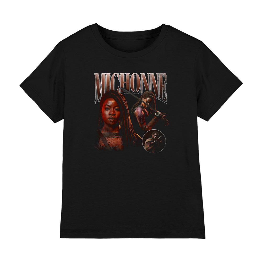 Black - Front - The Walking Dead Childrens-Kids The Ones Who Lived Michonne Homage T-Shirt