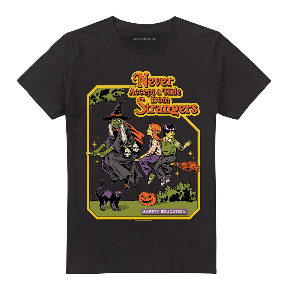 Black - Front - Steven Rhodes Unisex Adult Never Accept A Ride T-Shirt