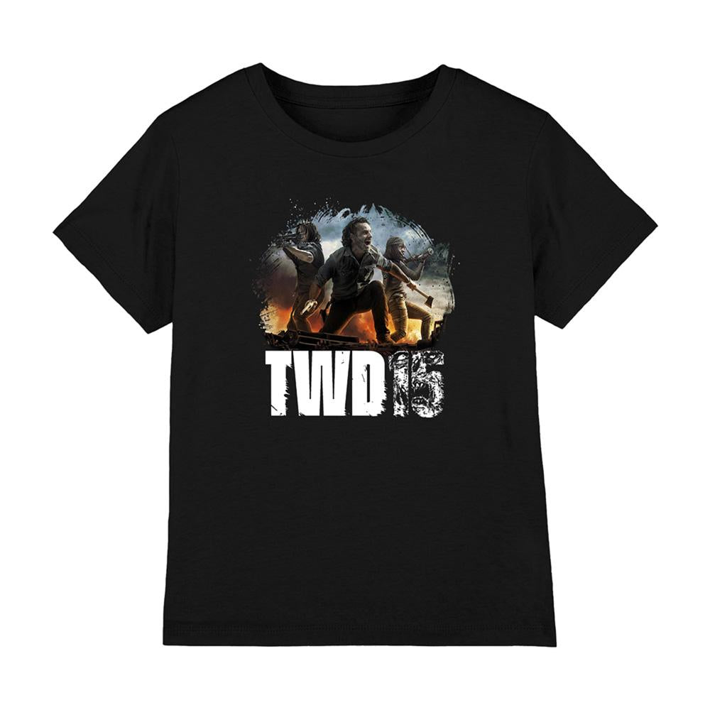 Black - Front - The Walking Dead Childrens-Kids Group Pose T-Shirt